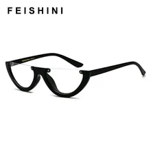 FEISHINI уникальные полуоправы очки женские кошачий глаз модная оправа для очков дизайнерские модные высококачественные женские очки прозрачные