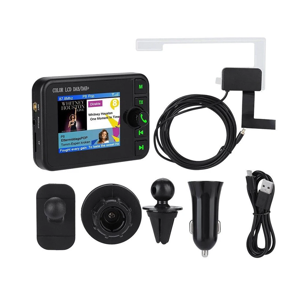 

2.4 inch Bluetooth FM Transmitter Mini DAB Radio Receiver Colorful TFT Audio Output DAB Tuner use in Europe Australia Only