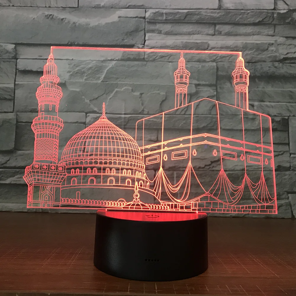 

2018 New Colorful Castle 3D Stereo Vision Night Light lamp Bedroom Speaker Bluetooth Player Bedside Desktop music Nightlight