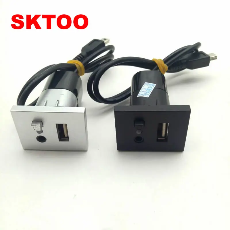 

SKTOO For Ford Focus Cd Dvd Players Usb Aux Car Accessories Aux Usb Interfaces Button With Mini USB Cable 2009-2011