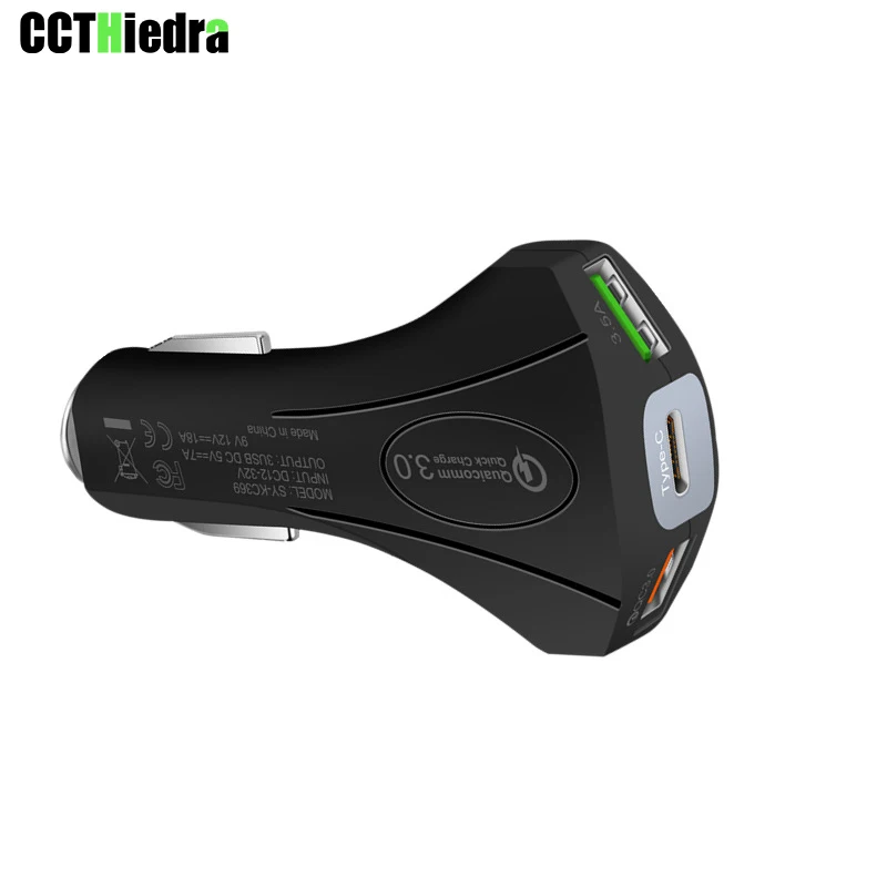 

Black 40W Fast Charger USB Car Charger Adapter Quick Charge 3.0 For Most Mobile Phones Car-Charger Dual USB Charging Type C USB