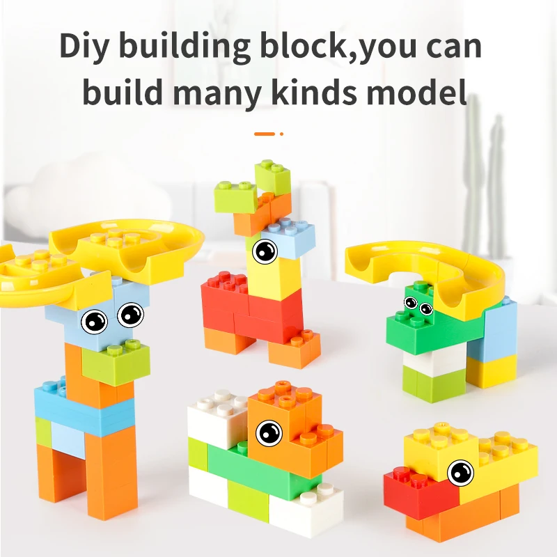 Marble Racing Run Brick наборы маленький размер Стволовые Обучающие строительные игрушки