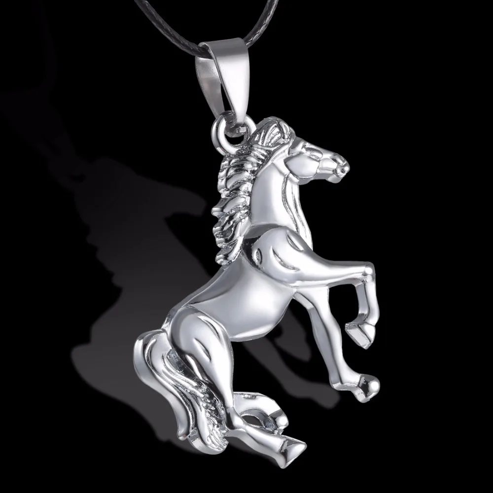 Run Horse кулон Очаровательный из нержавеющей стали подвески ожерелье персонализированные животные ювелирные изделия для женщин мужчин изысканные ювелирные изделия