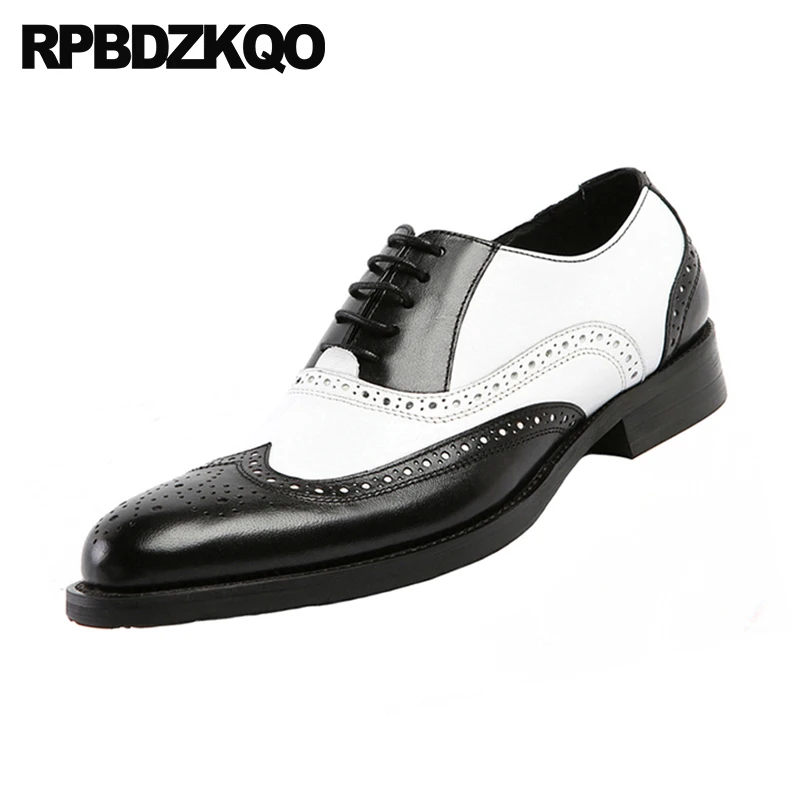 Oxfords Italia Zapatos Goma Pista Marca White Vestir Suela Negro Tamaño Hombres Blanco Italiano Ala Black Y Plus Para De Punta brown White Oxford Formal 5xzUqwXFpq