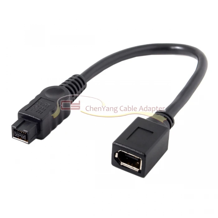 White Color IEEE 1394 6PIN Female to 1394b 9PIN male Firewire 400 TO 800 Cable 10cm 
