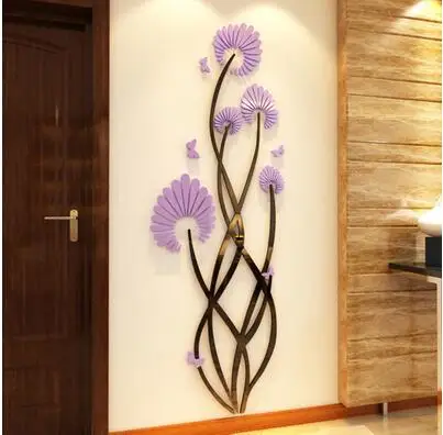 Цветок танец 3D акриловые настенные наклейки для гостиной спальни DIY Художественный Настенный декор ТВ фон креативное настенное украшение горячая распродажа - Цвет: 8