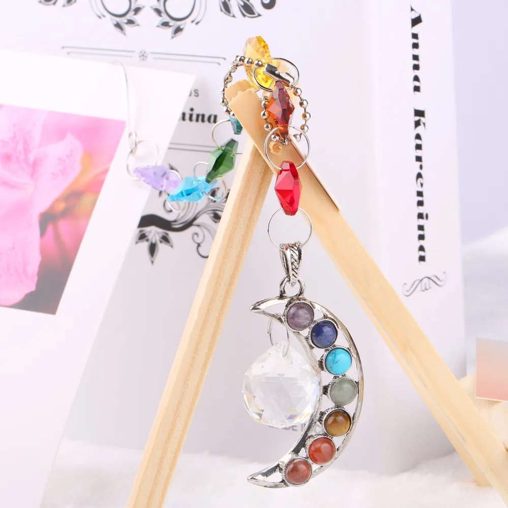 H& D Half-Moon Chakra Suncatcher хрустальные призмы ручной работы Подвеска-маятник 20 мм