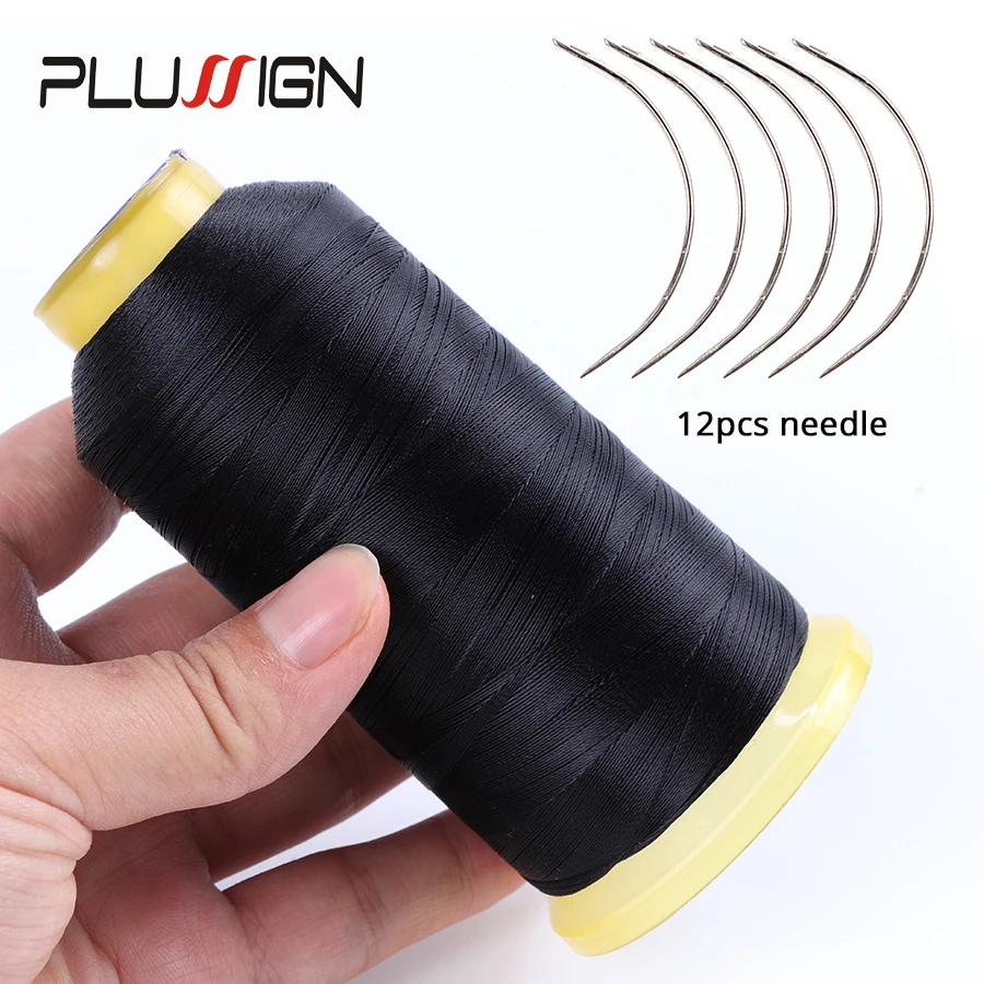 Plussign 1pcs Black Weave Thread + 12pcs Hair Weaving Needles, Nylon Hair  Weaving Thread And C Type Curved Hair Sewing Needle - Hook Needle -  AliExpress