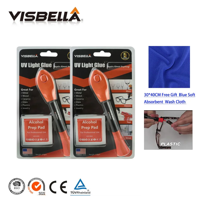 

Visbella 2pcs 5 Second Fix Liquid Plastic Welding UV Light repair Pen Curing Glue UV gel Seal Anything ceramic jewelry cable