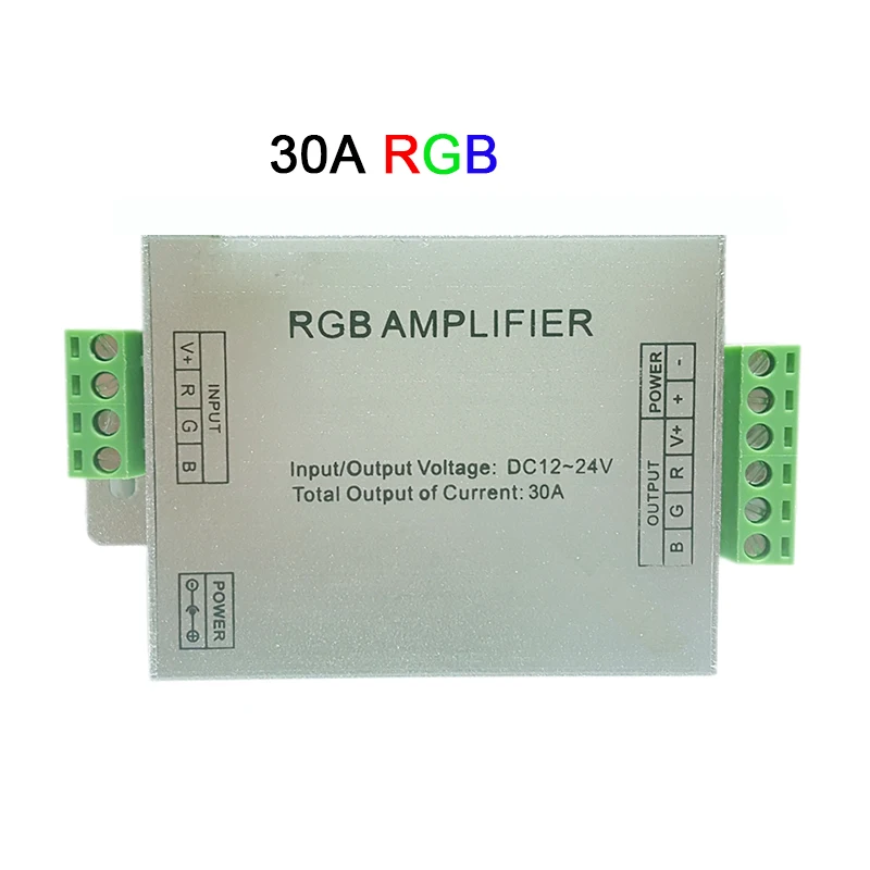 12A 24A 30A Led RGB RGBW усилитель 3CH 4CH Led контроллер для 5050 3528 Светодиодные полосы света ленты Мощность повторителя консоли DC5V 12 В 24 В