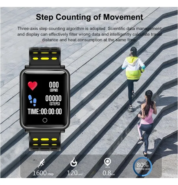 Смарт браслет IP68 Водонепроницаемый Smart watch сердечного ритма крови Давление