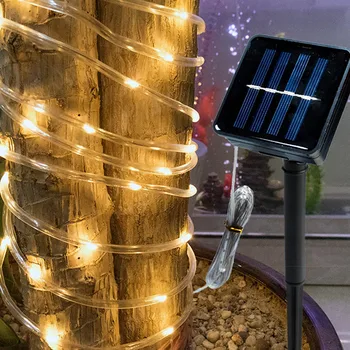 

5/10m Waterproof Solar Powered Copper Light String Transparent Tube Lamps String Outdoor Christmas Garden DIY Decoration LC