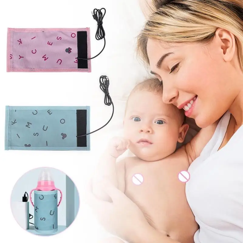 DISNEY USB Baby Nursing Milk Water Bottle Warmer Travel Stroller Insulation Bags Infant Insulated Bag Baby Nursing Bottle Heater