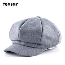 TQMSMY Осенняя Имитация Шерстяной Ткани gorras planas Мужская Newsboy однотонная бейсболка береты Женские Повседневные шапки для мужчин восьмиугольная шляпа