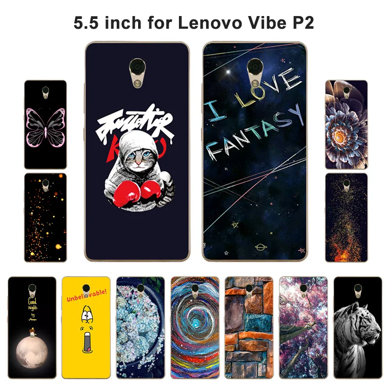 For Lenovo Vibe P2 P2a42 Phone Case TPU Soft Fashion Painted P2/ P2c72 Silicone Cover | Мобильные телефоны и аксессуары