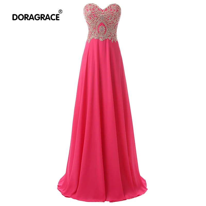 

robe de soiree Romantic Sweetheart Sleeveless Lace-Up Floor-Length Chiffon Evening Dresses Long Evening Gowns DGE004