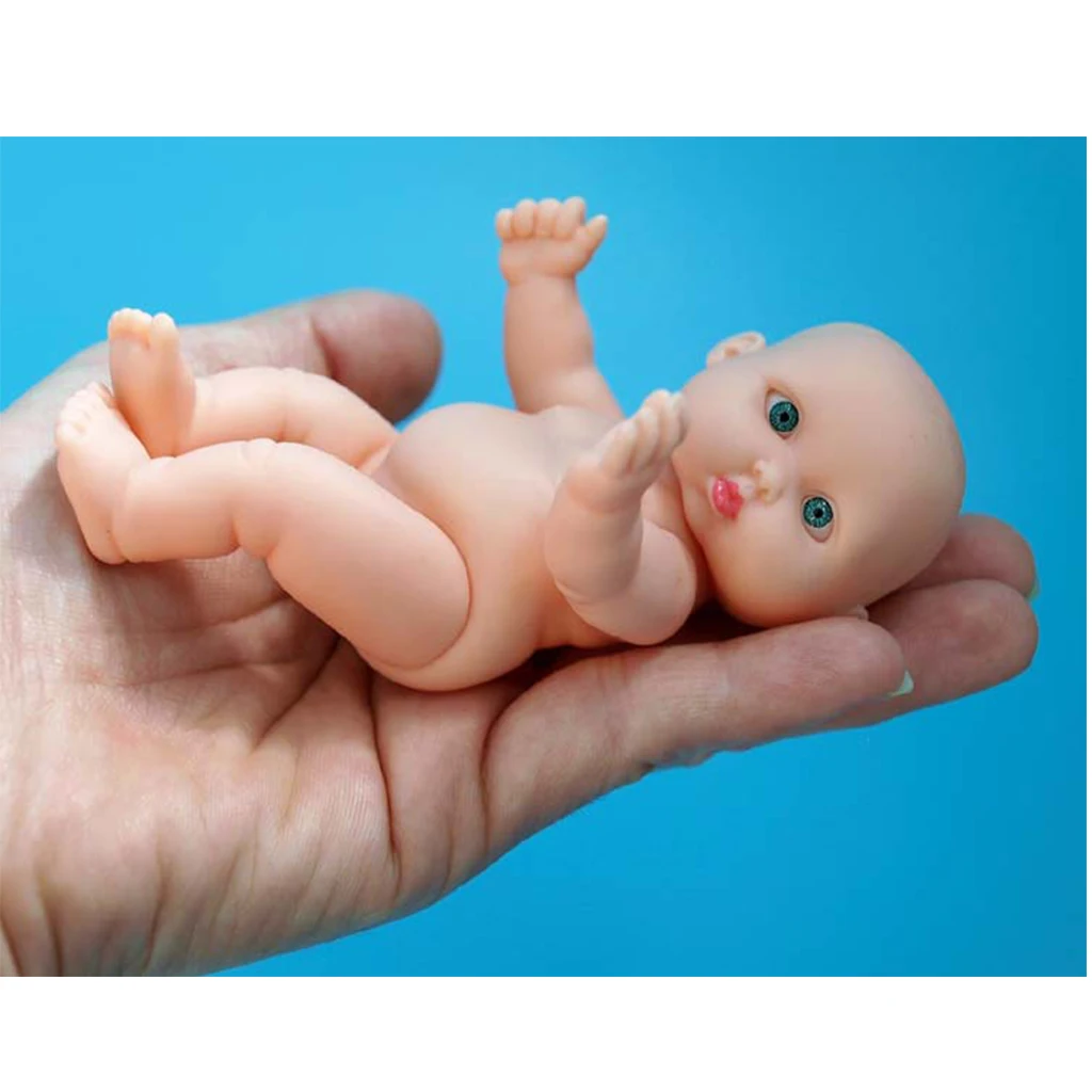 11cm Realistic Baby Girl Doll Vinyl Newborn Infant Simulation Model Kids Toy