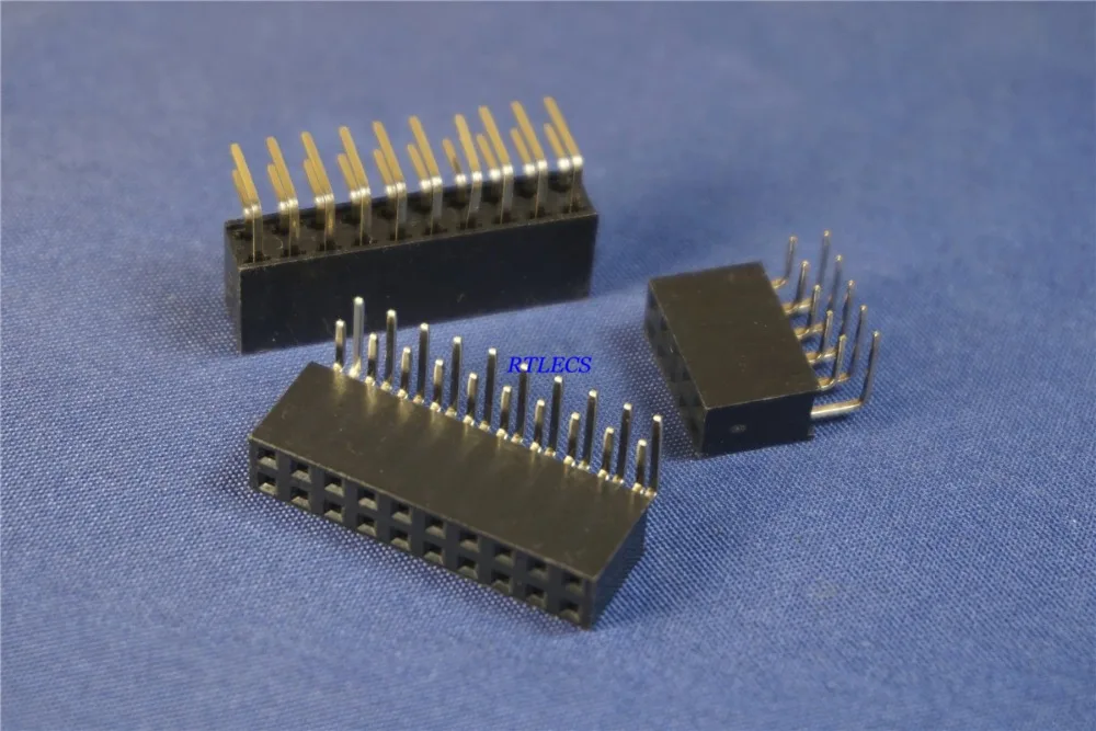 10pcs 2.54mm PCB Female Header Dual Row Pin Header through Hole 4 Pin 6