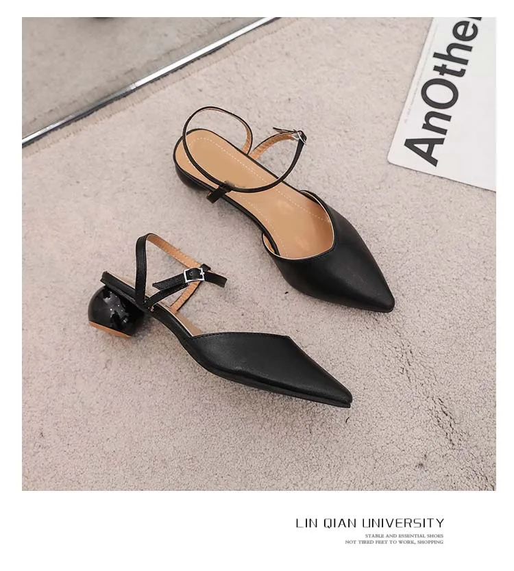 С закрытым острым носком перетаскивание сандалии с круглым пятки глава low cut