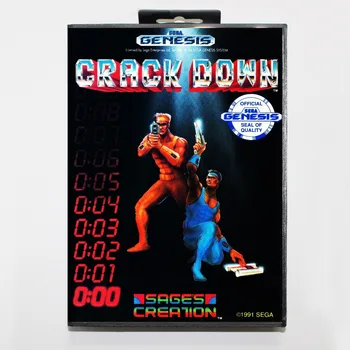 

16 bit Sega MD game Cartridge with Retail box - Crack Down game card for Megadrive Genesis system