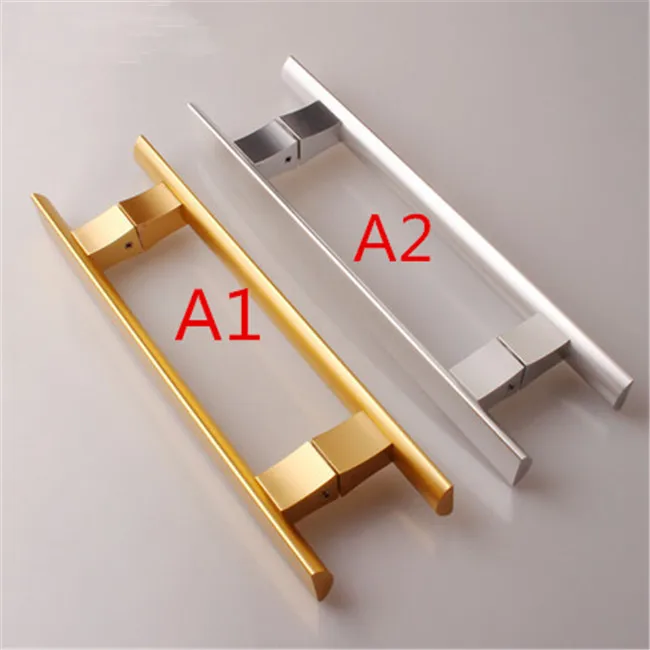 High quality Aluminum alloy sliding door handles both for 6 13mm shower glass door and 400 500mm ...