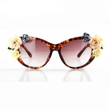 Three-dimensional roses Baroque sunglasses women’s lentes oculos gafas de sol feminino lunette soleil flowers glasses mujer