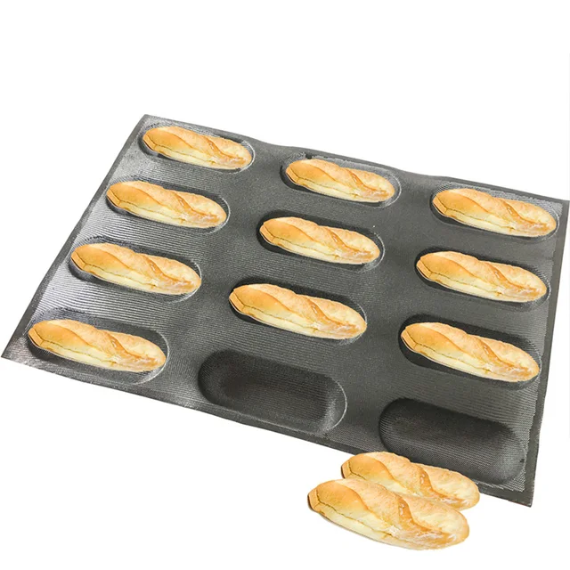 7" silicone perforated Bread Baking Forms Non stick Sub roll bread