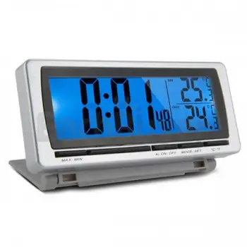 

New Arrival Digital LCD Display LED Blue Backlight Car F/C Thermometer Clock Alarm Sensor