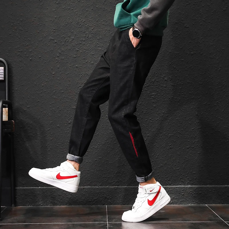 

High Quality Autumn New Jeans Men Plus Size Loose Men Clothes 2018 Casual Denim Hip Hop Streetwear Harem Pants Men 42-28 Black
