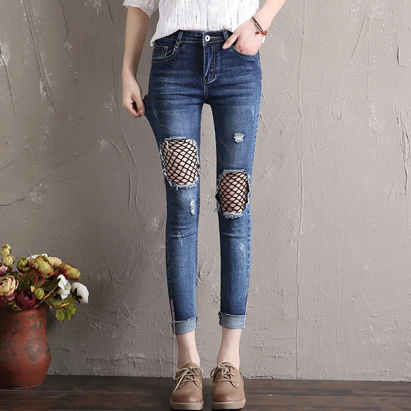 

Cheap wholesale 2018 new autumn winter Hot selling women's fashion casual Denim Pants Y321