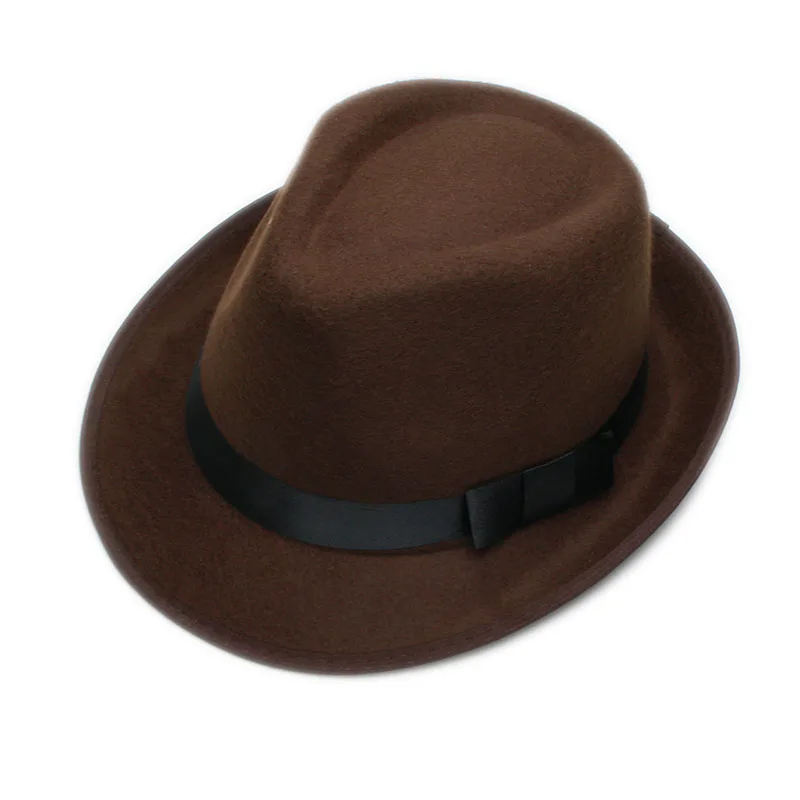 LUCKYLIANJI Retro Hard Felt Women Men Fold Wide Brim Billycock Sag Top Bowler Derby Jazz Fedora Panama Casual Hats (Size:57cm) cream fedora hat