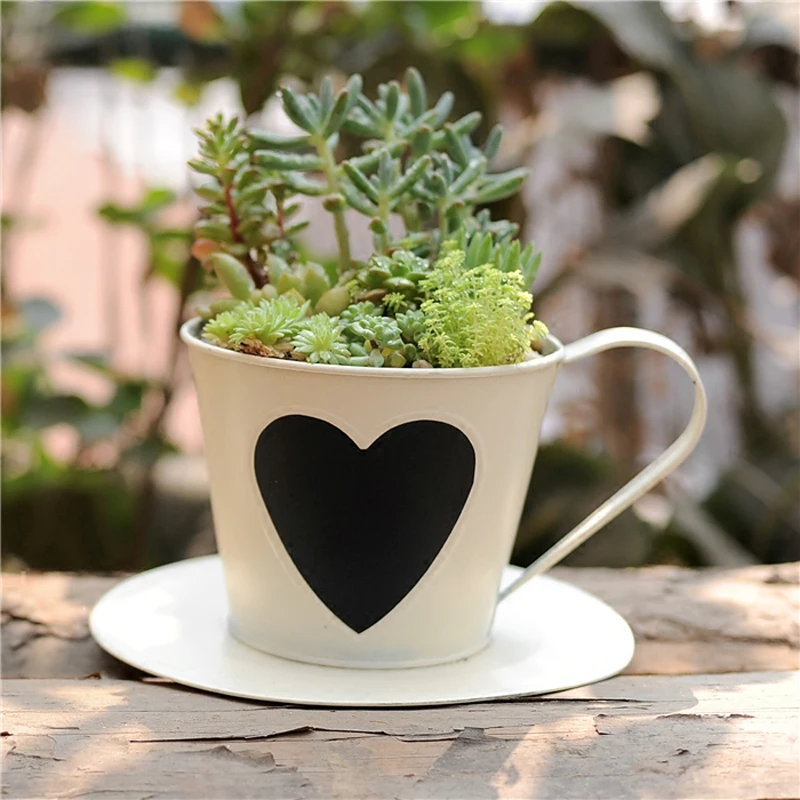 

Vintage Metal Flower Pot Garden Planter Home Window Decorative Iron Succulent green Plant Tup