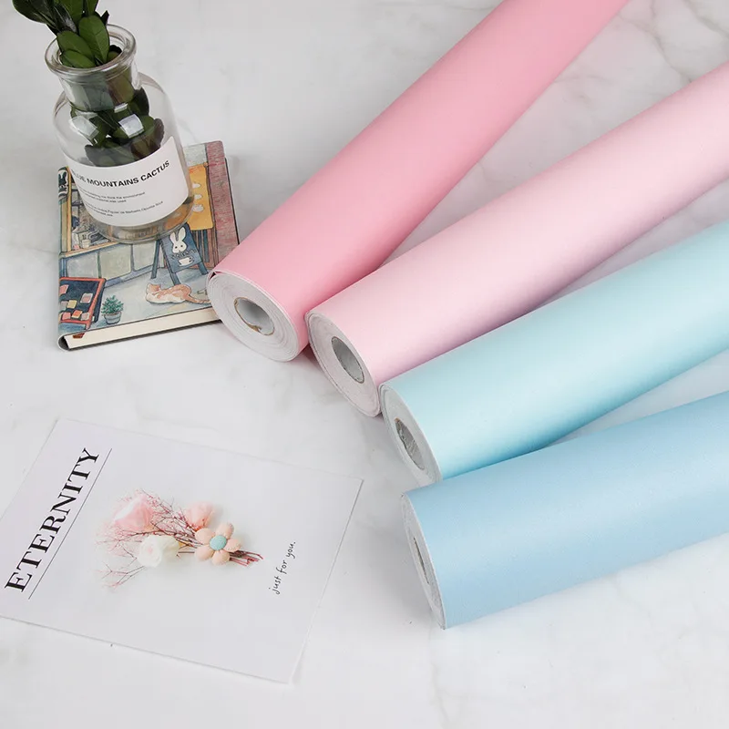 

Thickened Pure Nordic Wallpaper Bedroom Living Room Children's Room Plain Waterproof Background Wallpaper