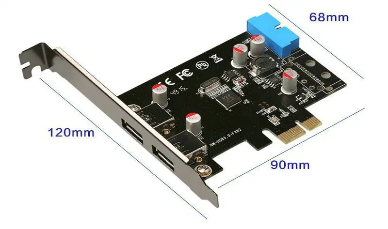 Большой Q PCI 2-Порты и разъёмы USB 3,0 19-pin USB3.0 PCI-E PCI Express pcie riser материнская плата 20P 20-контактный разъем адаптера