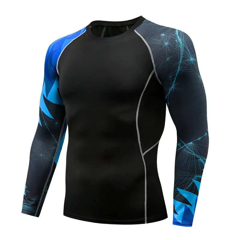 

Gym muscle long-sleeved T-shirt bottoming shirt fitness bodybuilding suitable for Crossfit top MMARashguard sports t-shirt
