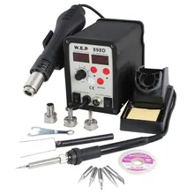 898D 2в1 SMT ремонт паяльника горячий воздух для поверхностного монтажа пистолет паяльник паяльная станция 3 сопла 5 наконечников пайка