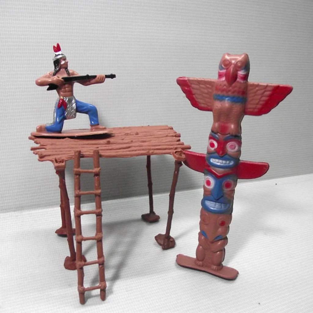 

1 Set People Figures Wild West Indian Model Cowboy Kids Scene Props Children Role Play Toys