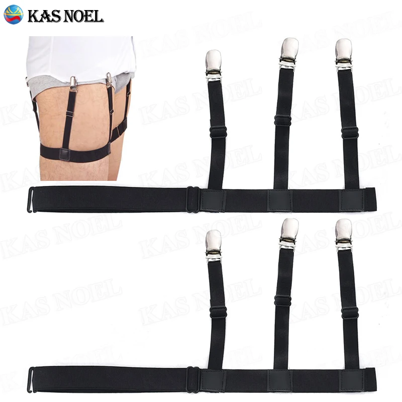 Unisex Garters Shirt Stays Suspender Tucked With Non-Slip Locking Clamps Adjustable Elastic Straps For Men Women photo