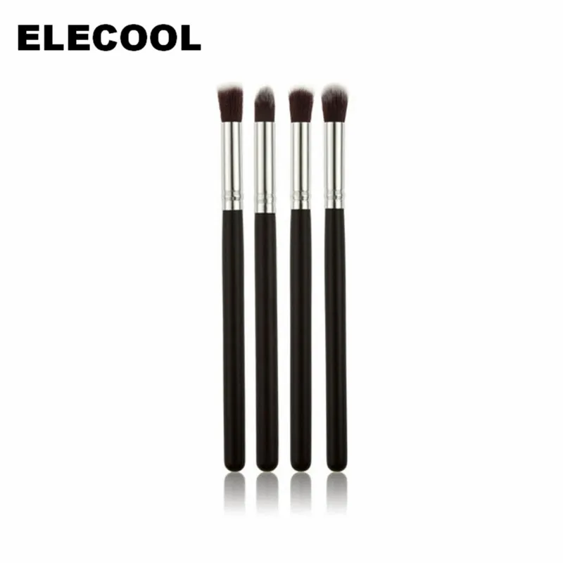 ELECOOL 10/4/1 шт набор кисточек для макияжа Maquillaje Profesional подводка для глаз губы нейлоновый инструменты для волос и макияжа Brochas Para Maquillaje - Handle Color: 4pcs black sliver
