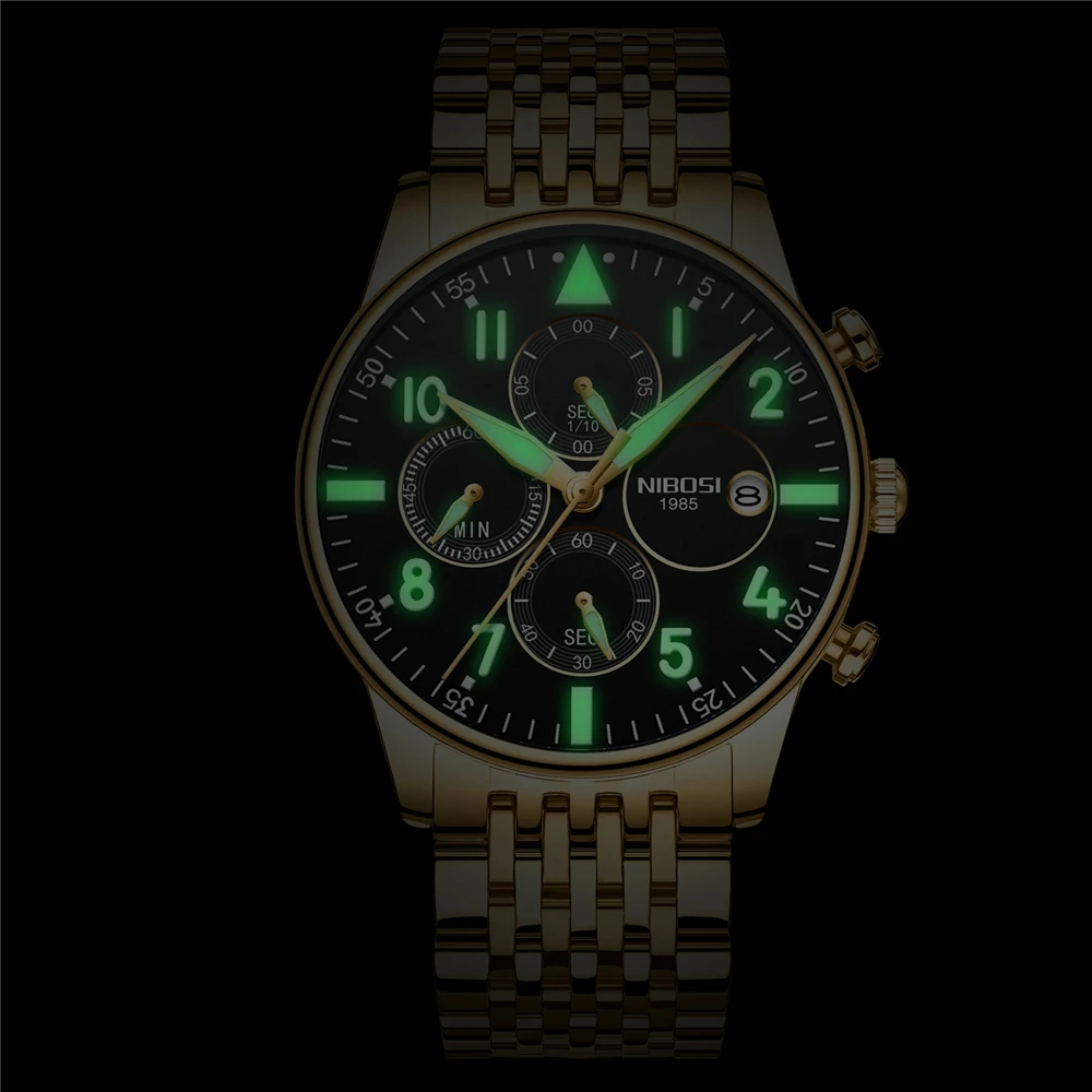 Relogio Masculino NIBOSI Mens Watches Waterproof Quartz Business Men Watch Top Brand Luxury Clock C