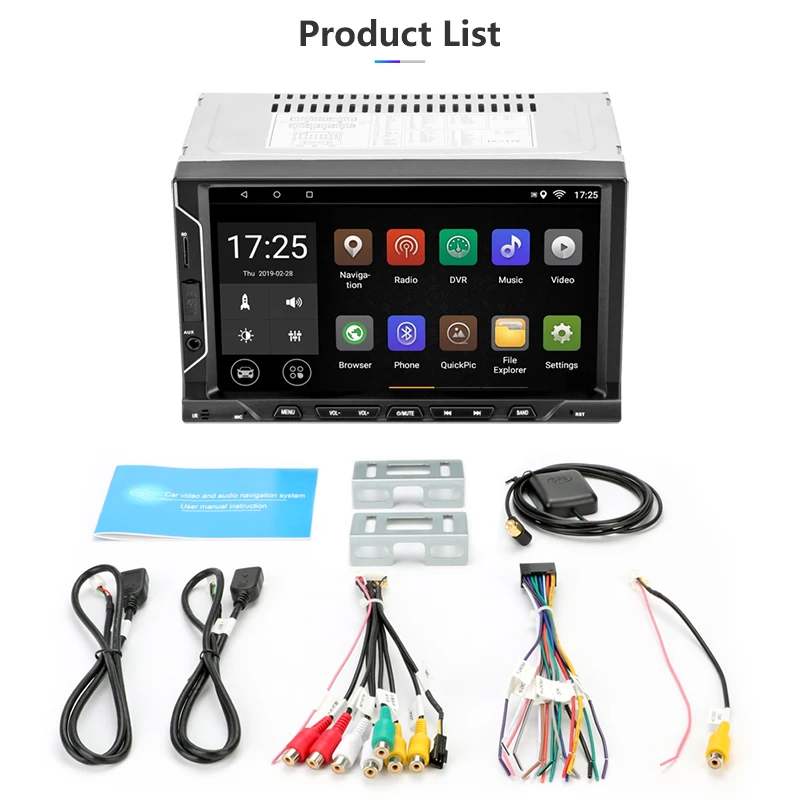 Best Jansite 7" Two Din Car multimedia Android 8.1 player Touch screen GPS Navigation Mirror-link for iPhone audio RAM 2G With U Disk 5