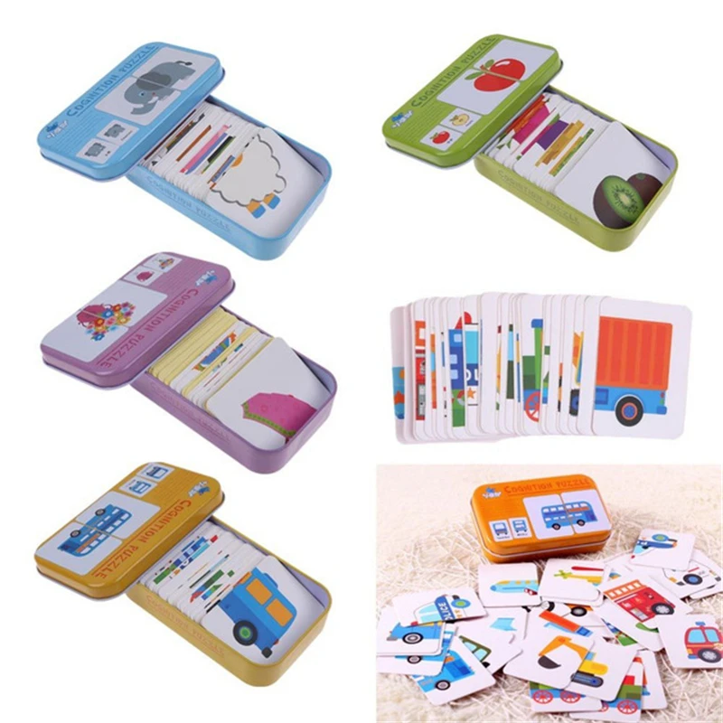 English Animal Flash Card Pocket Cards Learning Educational Toys English Word Picture Match Game Baby Gift English Flash Card