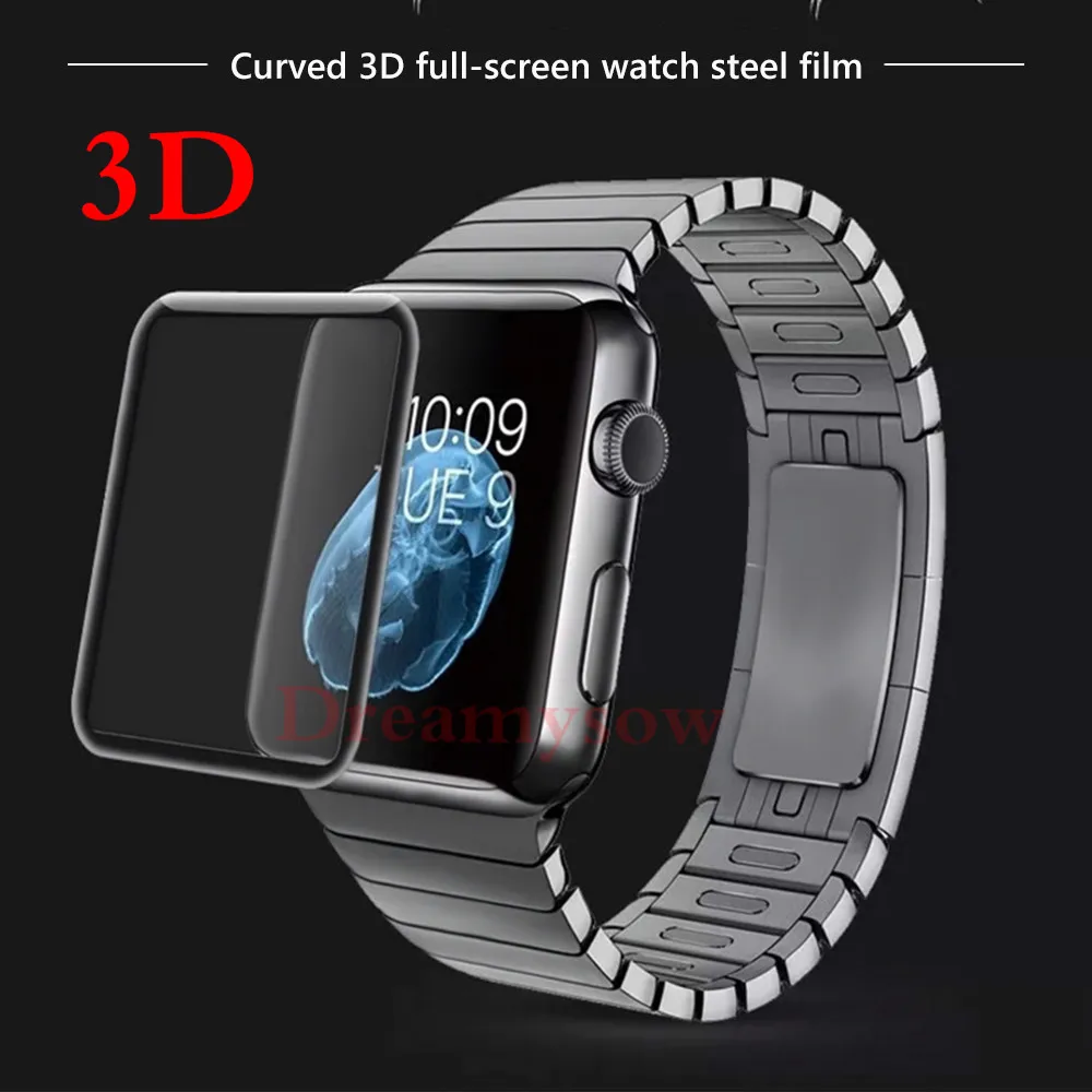 3D 9 H покрытие экрана протектор для iWatch серии 4 2 1 стекло Flim полное закаленное Apple