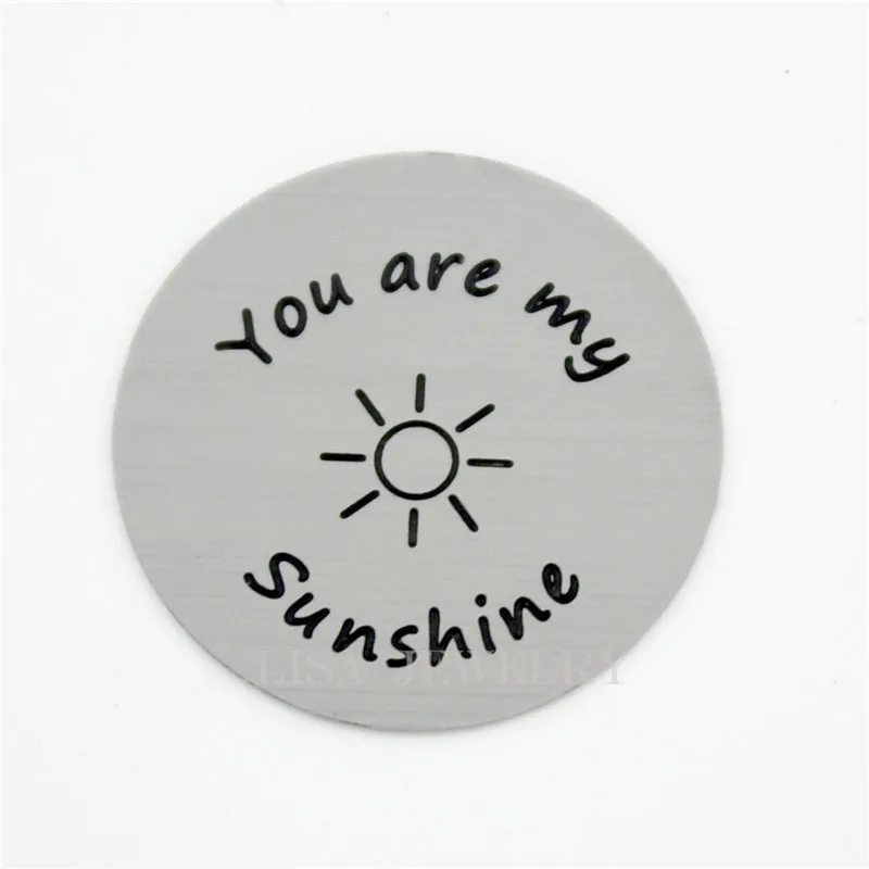 Плавучие медальоны серебристого цвета You are my sunshine размер 22 мм плавучие