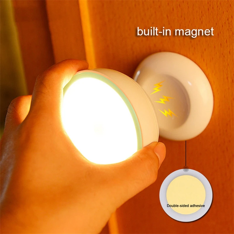 Magnetic 360 Degree Rotate Motion Senser Automatic LED Wall Night Light Auto OnOff Battery Recharge Operation 2