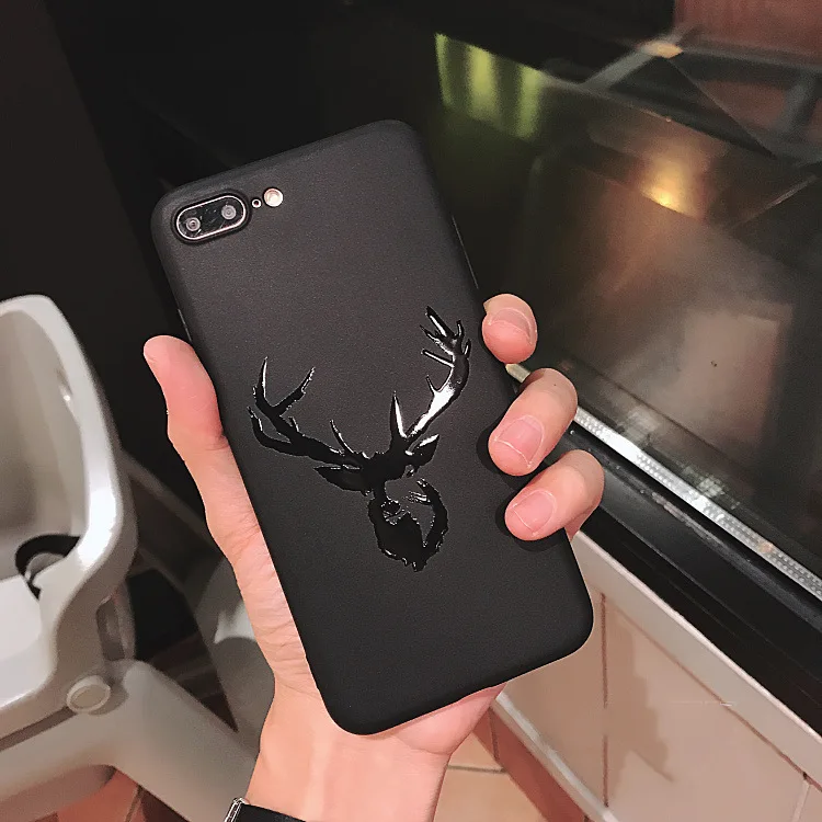 Чехол для iPhone 8, 8 Plus 7 7 Plus 6 6s Черный волк голова льва голова олень телефон антидетонационный чехол для iPhone 6 6s Plus