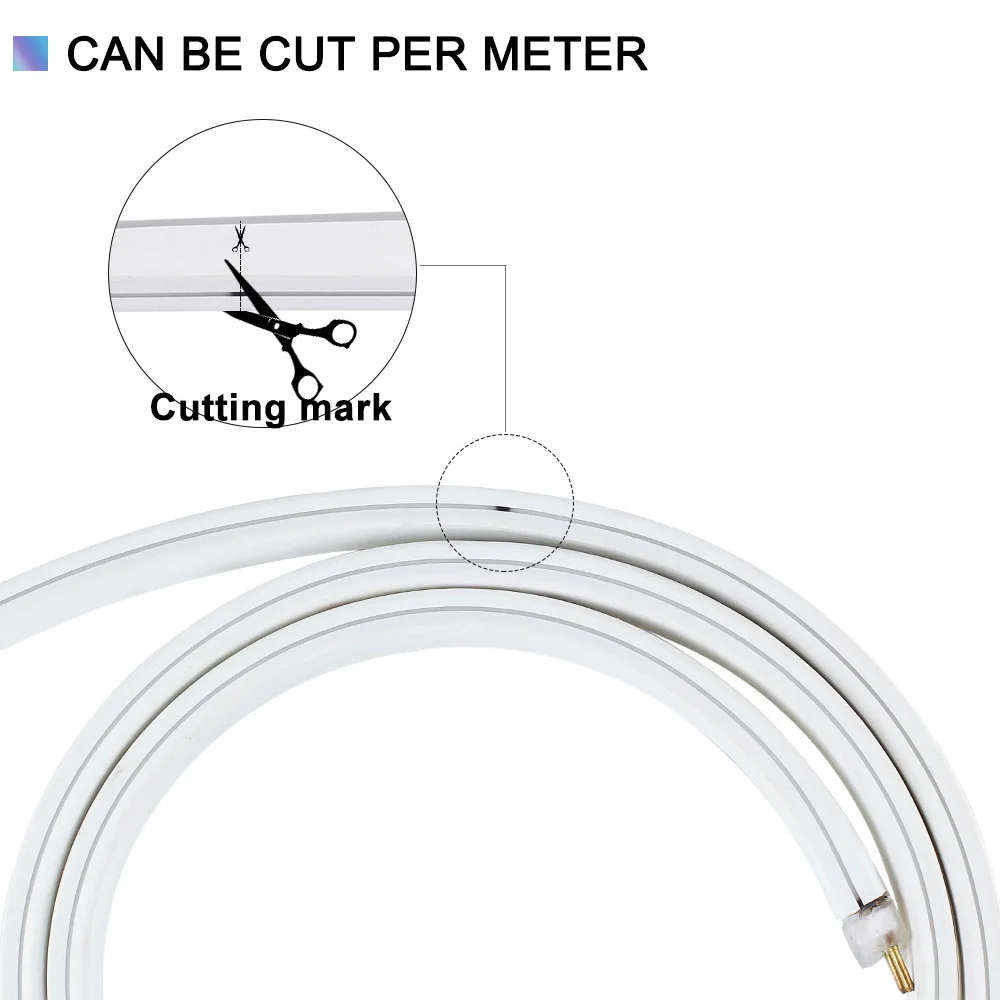 EU 220V LED Neon Light 1M/2M/3M/5M Waterproof LED String Light for Outdoor Lighting Home holiday Decoration Neon Rope Light