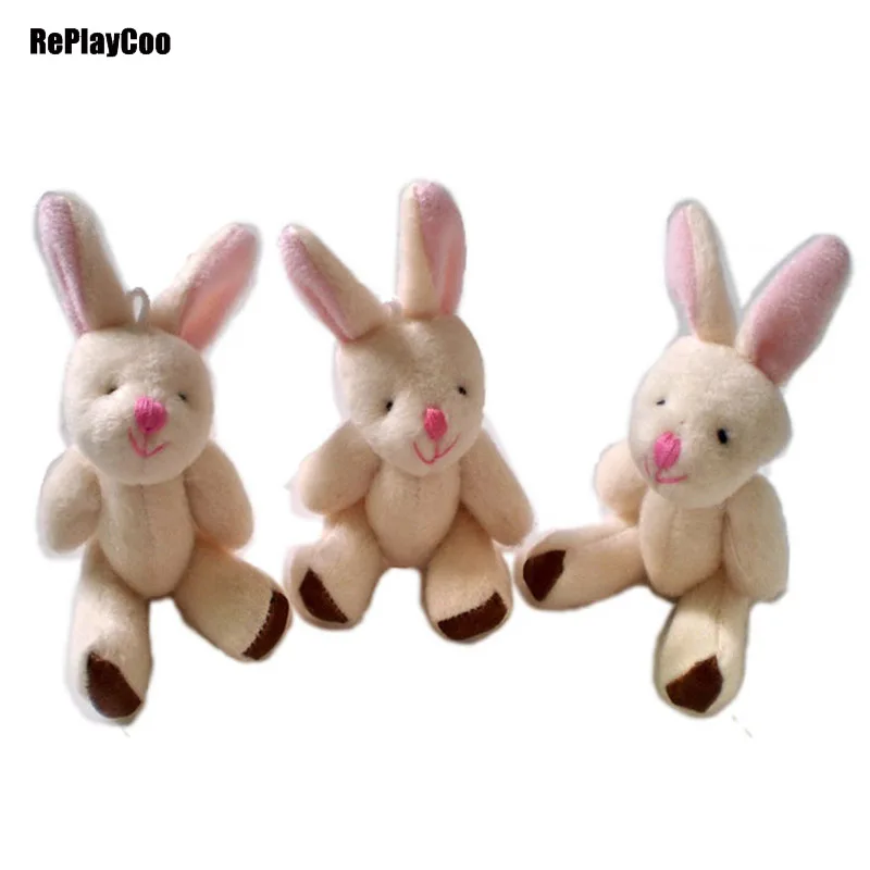 

20Pcs/Lot Kawaii Mini Bunny Plush Toys Flower Rabbit Soft Stuffed Animal Toys Small Pendant By Phone Bags Gifts For Wedding 006