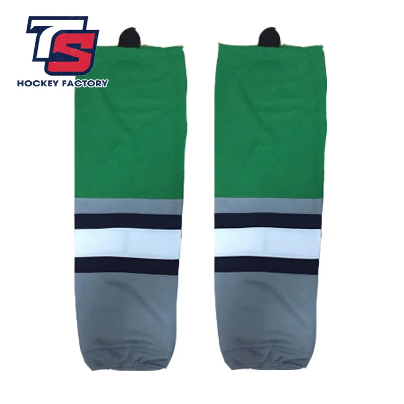

JETS free shipping 100% Polyester Breathable green Ice Hockey sport Socks Cheap Shin Guards W008 men women
