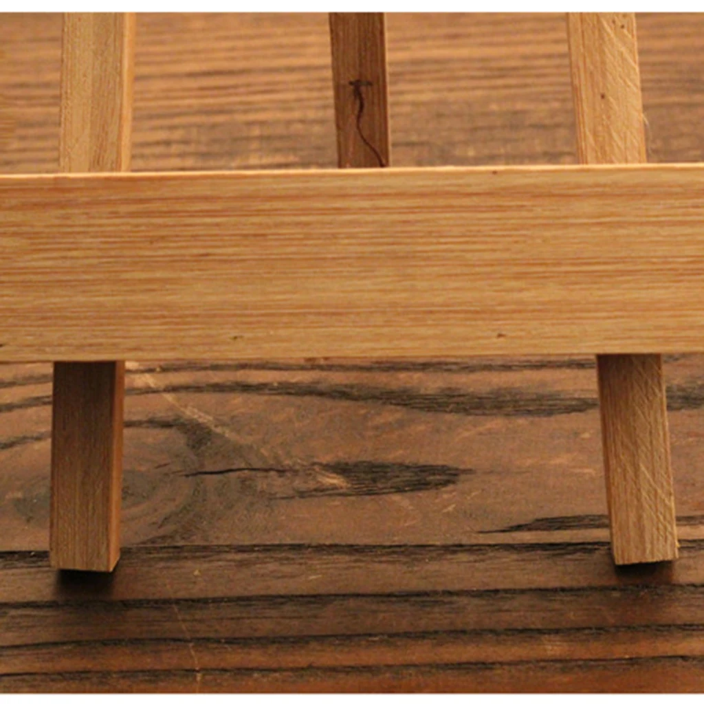 Bamboo Tea Cake Stand Photo Display Rack Plate Picture Frame Holder Easel